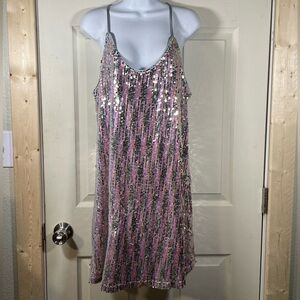 Allegra‎ K Pink and Silver Sequin Dress